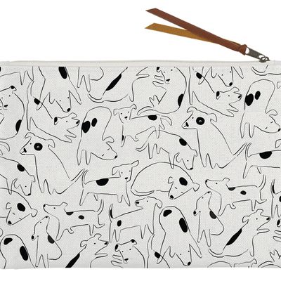 Nosey Dog Spot Medium Canvas Pouch