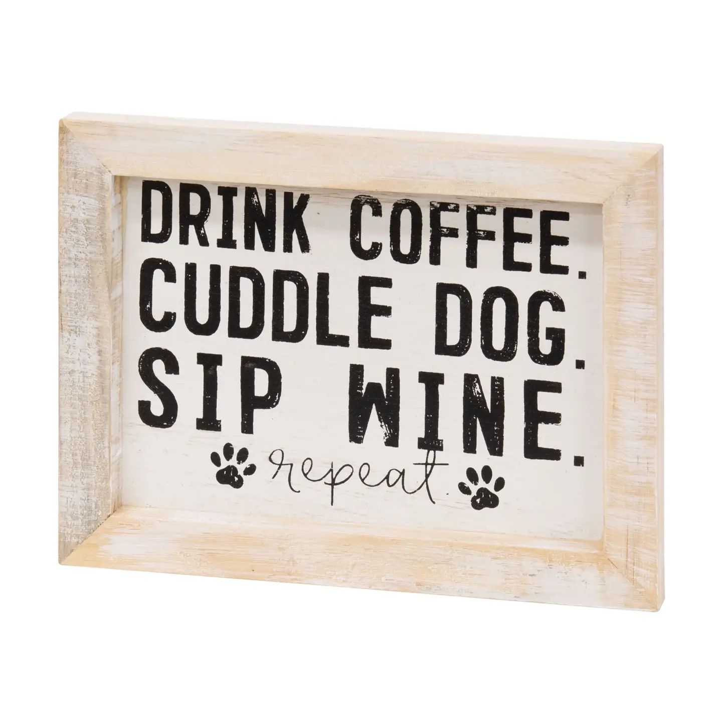 Coffee Dog &amp; Wine Framed Sign