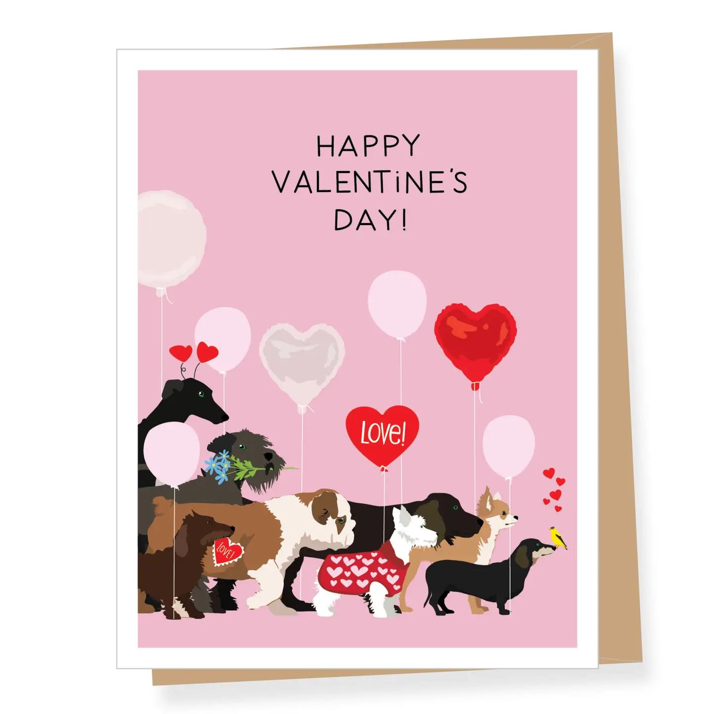 Dogwalk Valentine&#39;s Day Card