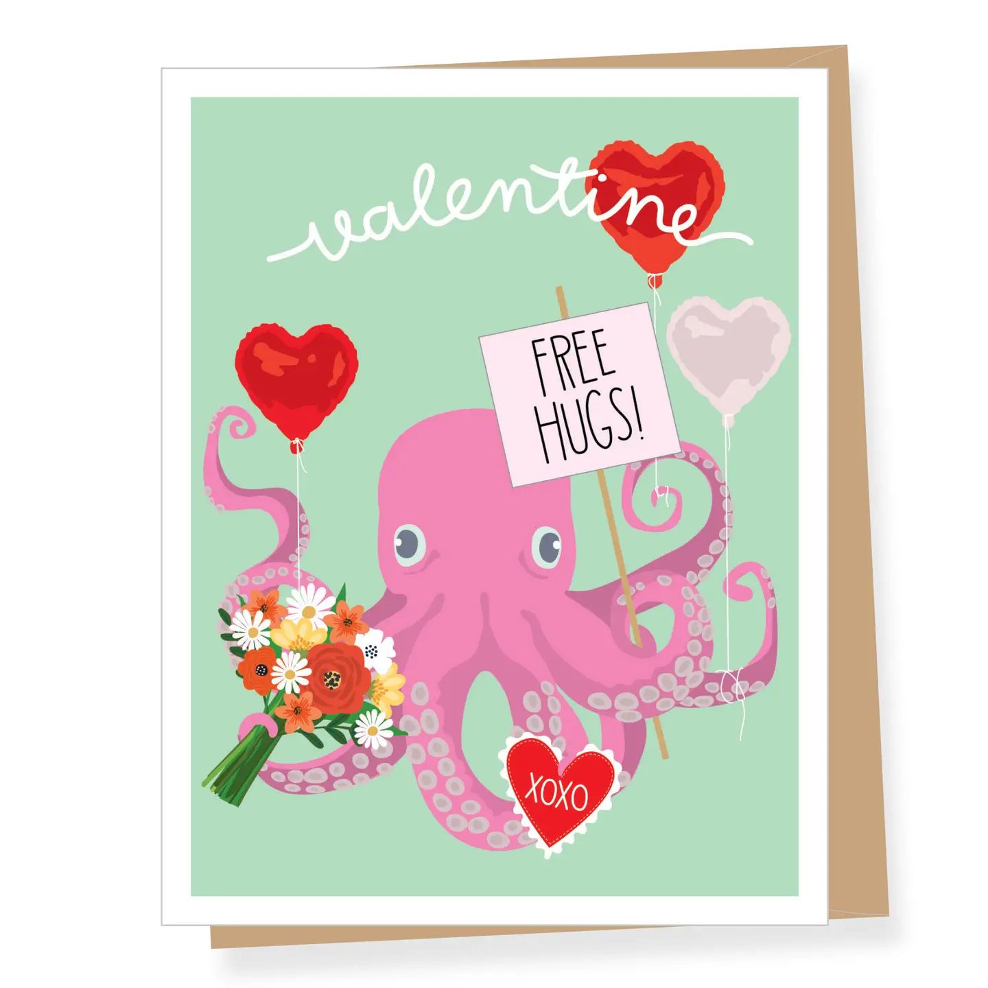 Octopus Hugs Valentine&#39;s Day Card