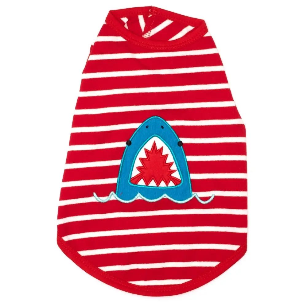 Red &amp; White Shark Tee