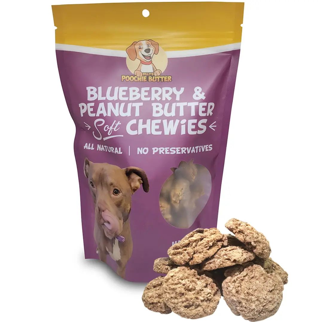 Peanut Butter and Blueberry 8oz Soft Dog Treats