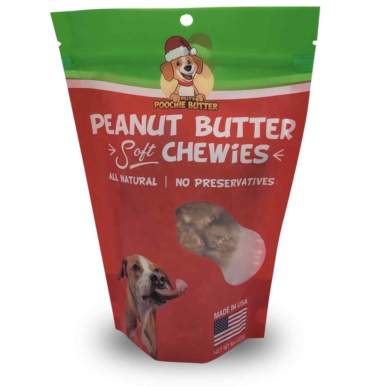Christmas Peanut Butter 8oz Soft Chewy Dog Treats
