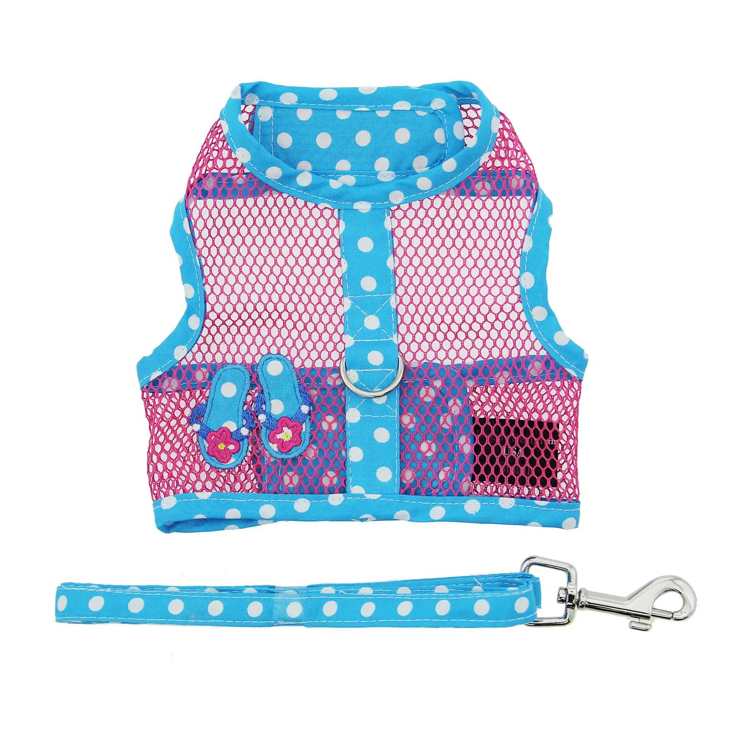 Pink &amp; Blue Flip Flop - Mesh Dog Harness
