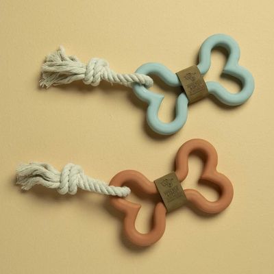 Tug &amp; Fetch Bone - Rubber Dog Toy