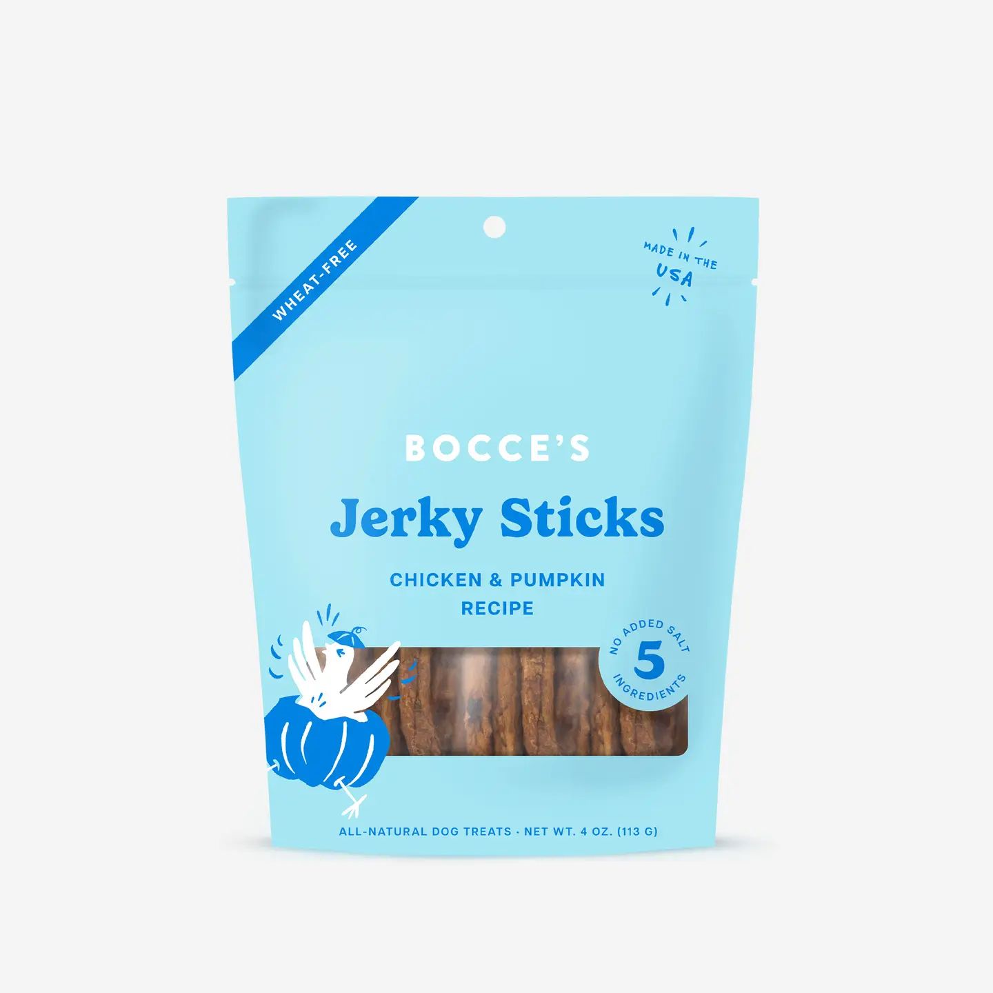 Bocce&#39;s Bakery Grazers Chicken &amp; Pumpkin Jerky Sticks