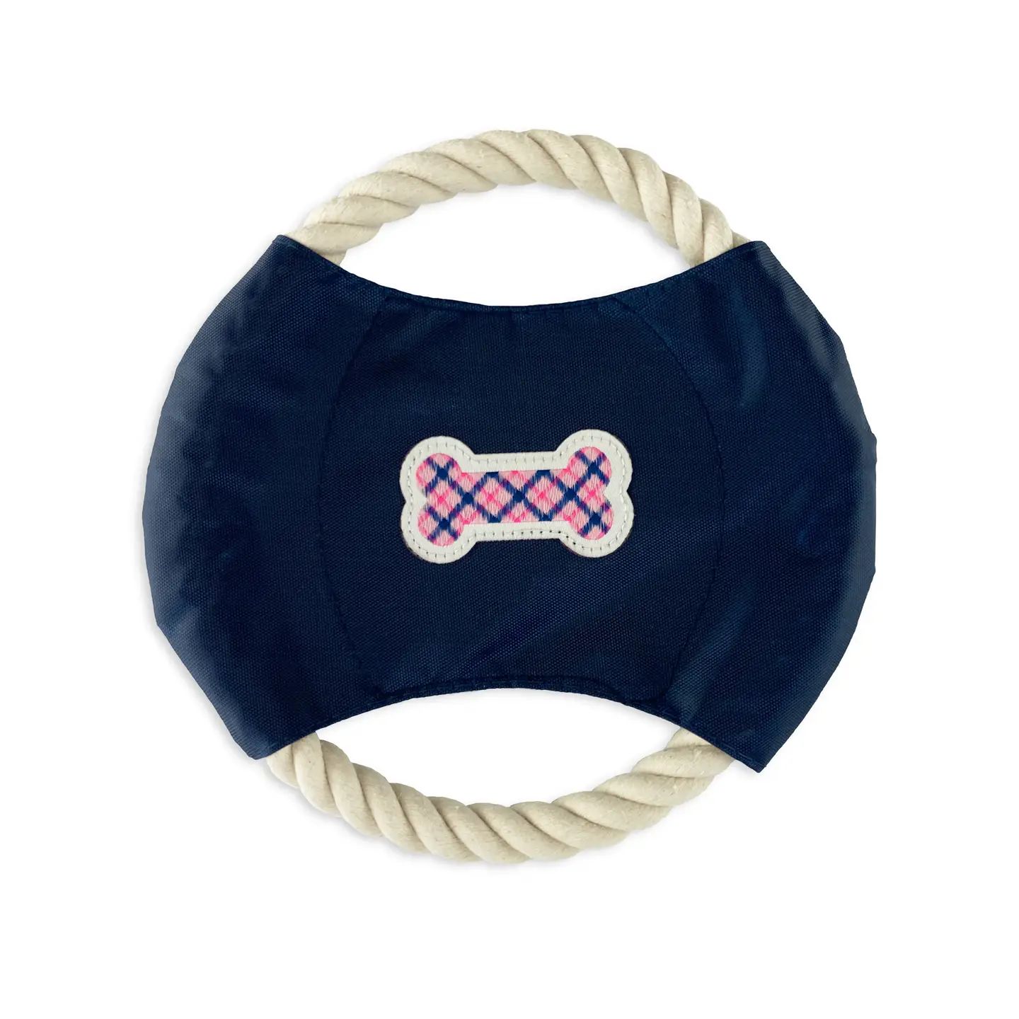 Preppy Plaid Bone - Dog Rope Disc Toy