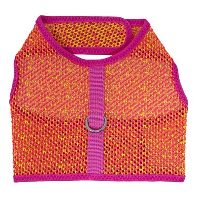 Pink &amp; Yellow - Active Mesh Dog Harness w/ Leash