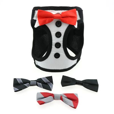 Tuxedo Dog Harness w/ Interchangeable Bows