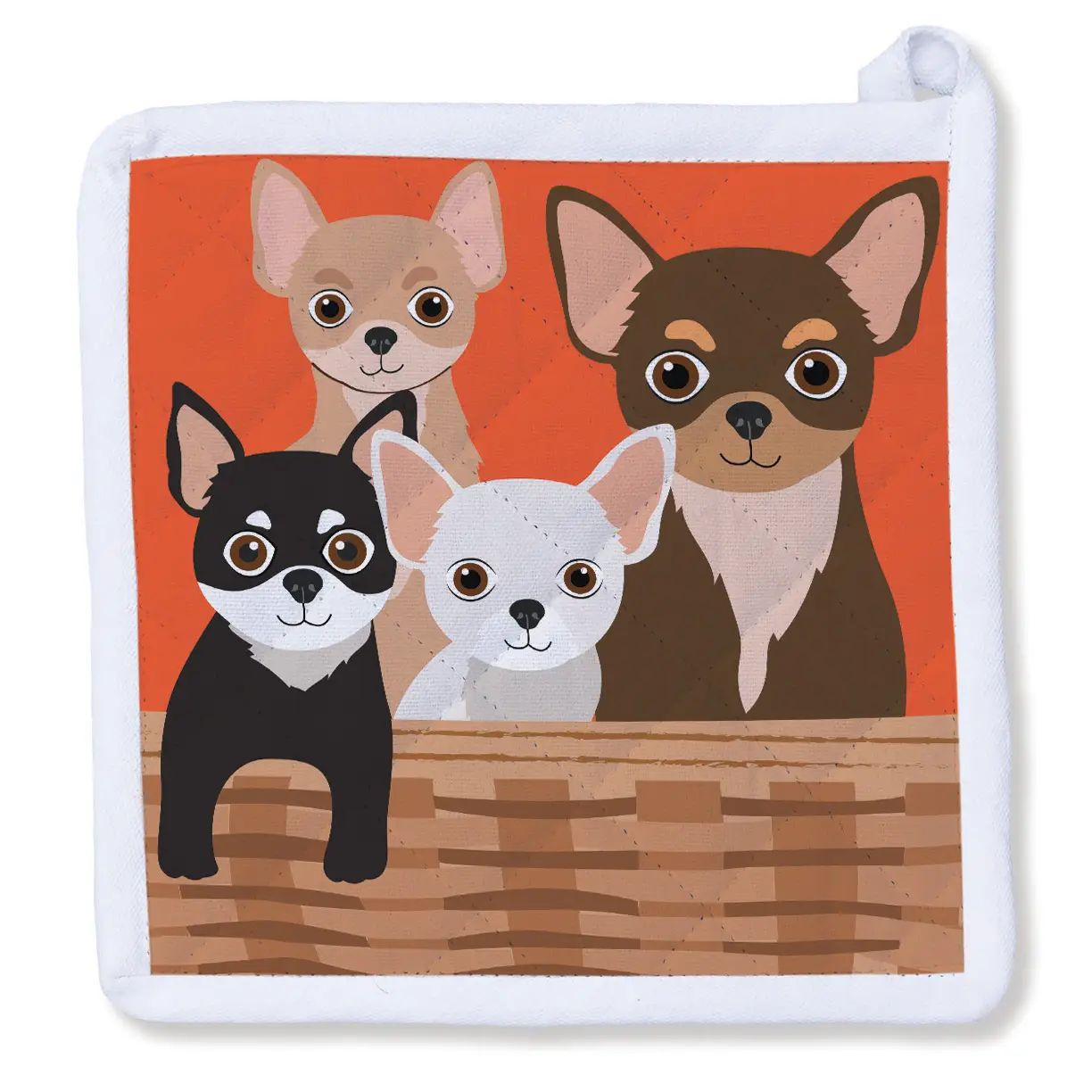 Chihuahuas in the Basket Potholder