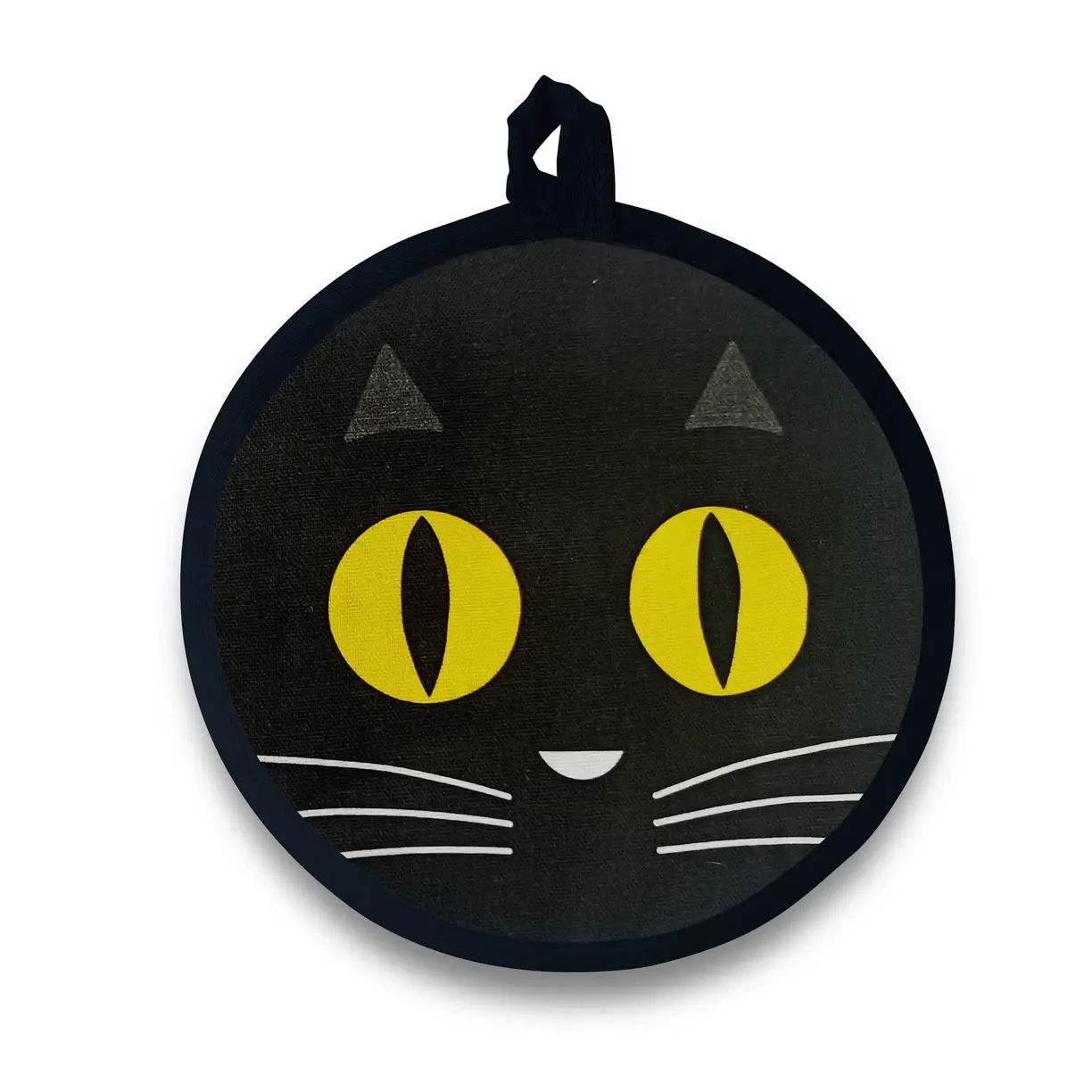 Adorable Black Cat Round Potholder