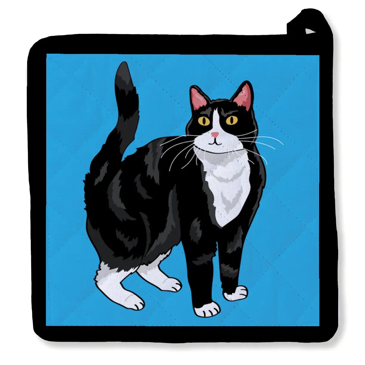 Hello Tuxedo Cat Potholder