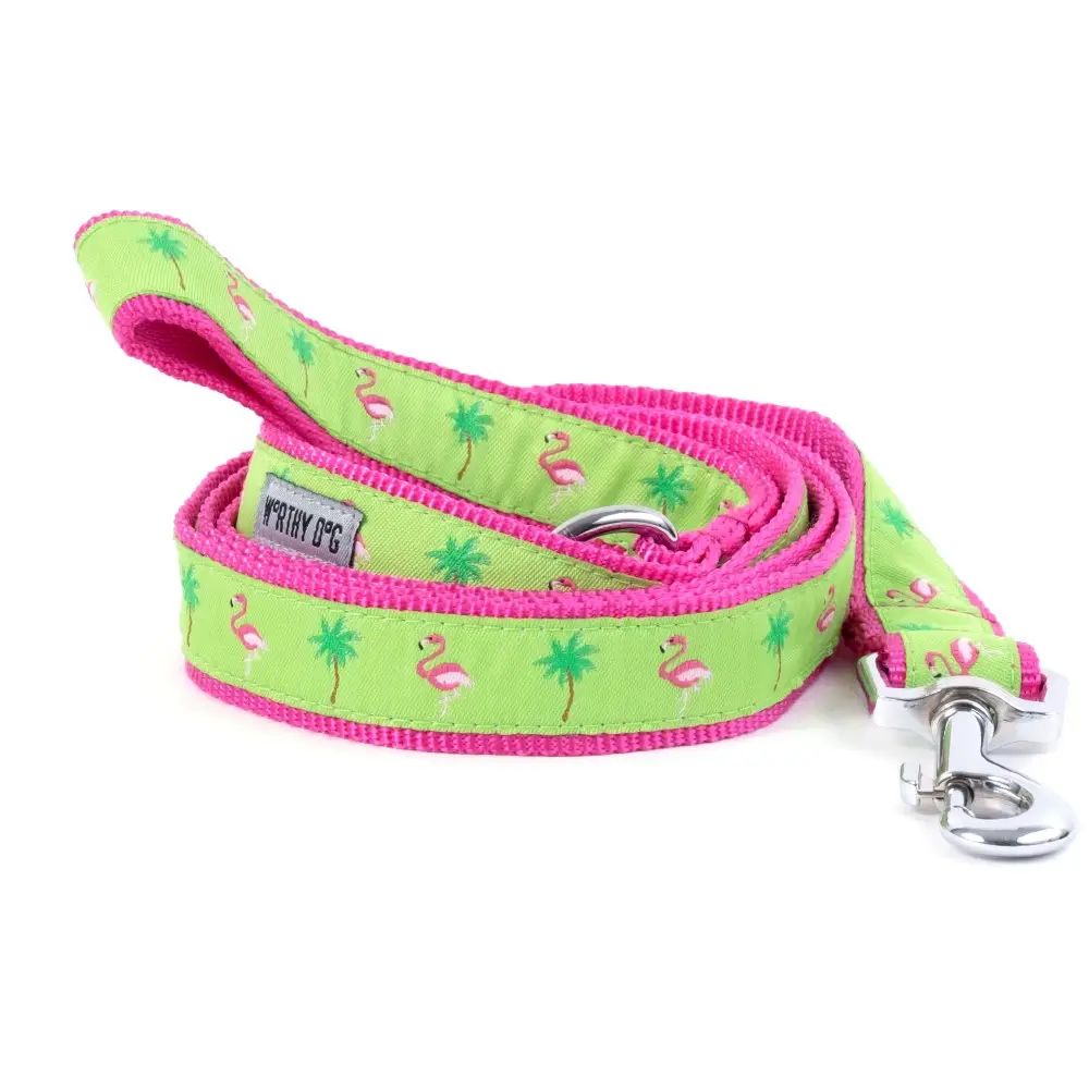 Flamingo and Palm Tree Leash