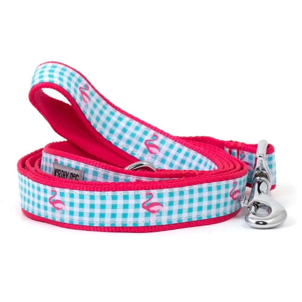 Gingham Flamingos Leash