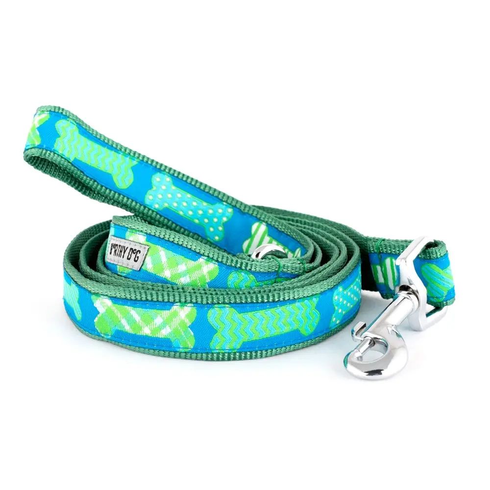 Preppy Bones Blue/Green Leash