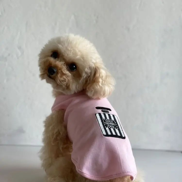 Chewnel - Striped and Pearls Pink Dog Shirt