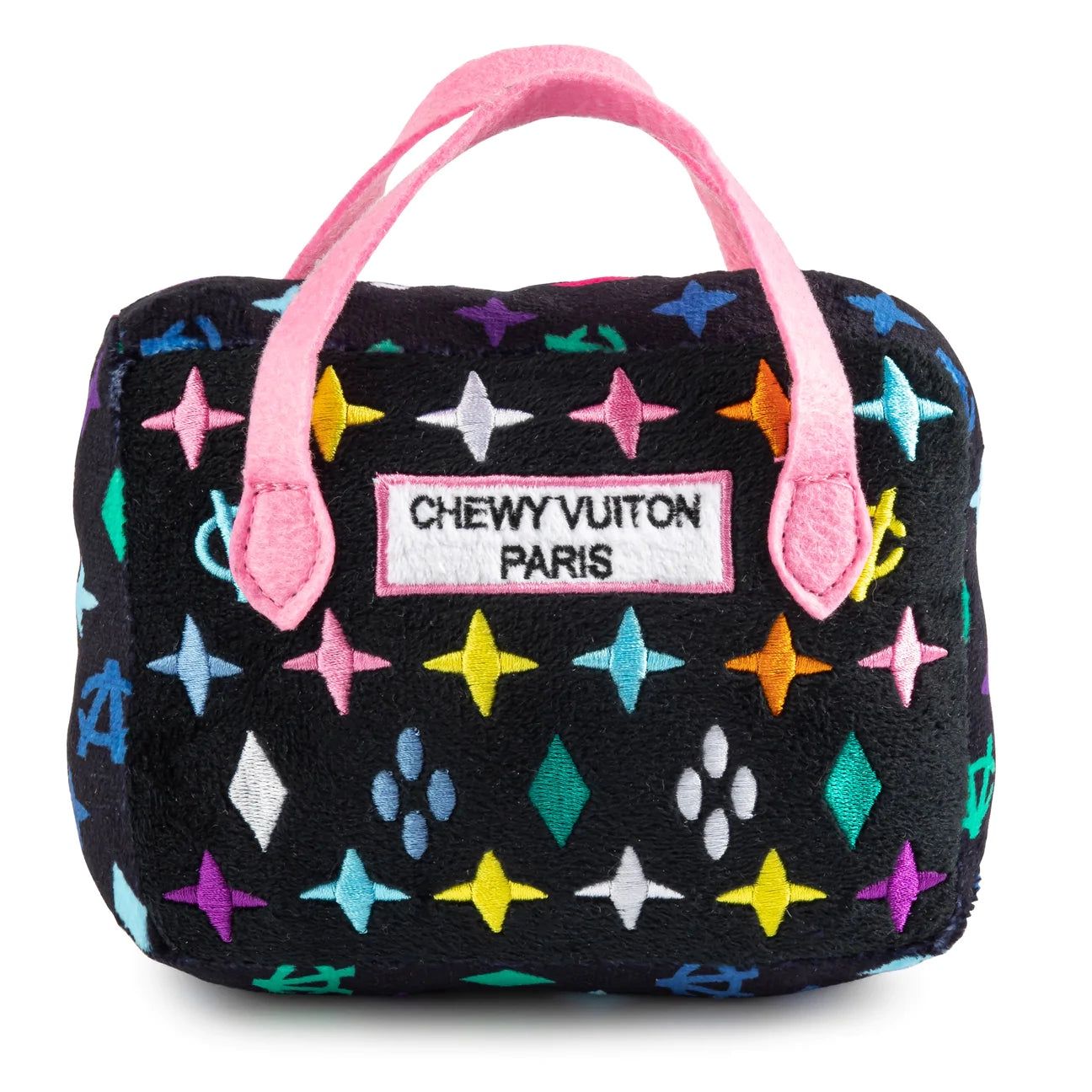Black Chewy Vuiton Purse Dog Toy