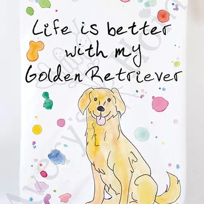 Life is better with my Golden Retriever - Kitchen Towel