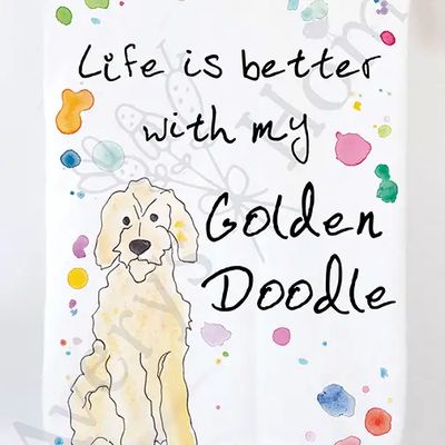 Life is better with my Golden Doodle - Kitchen Towel