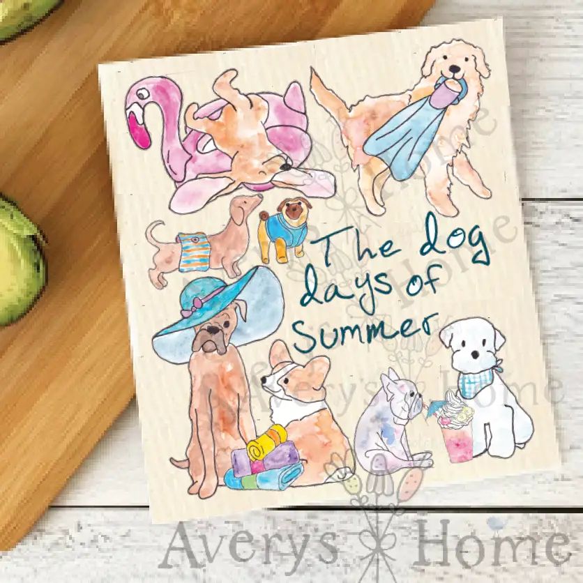 Dog Days of Summer - Swedish Dish Towel