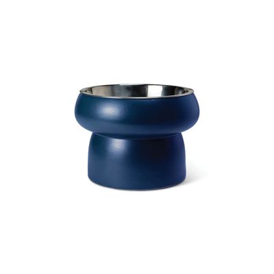 Matte Navy Elevated Pet Bowl