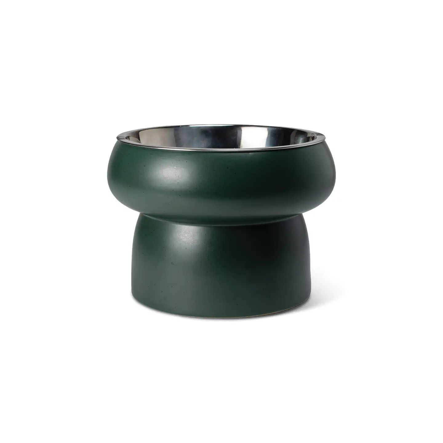 Matte Green Elevated Pet Bowl