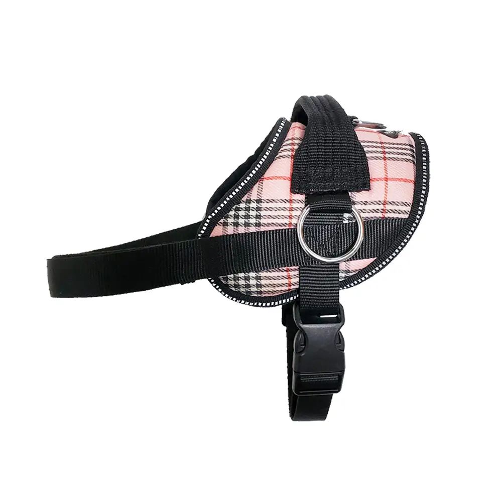 Reflective No Pull Harness - Pink Plaid