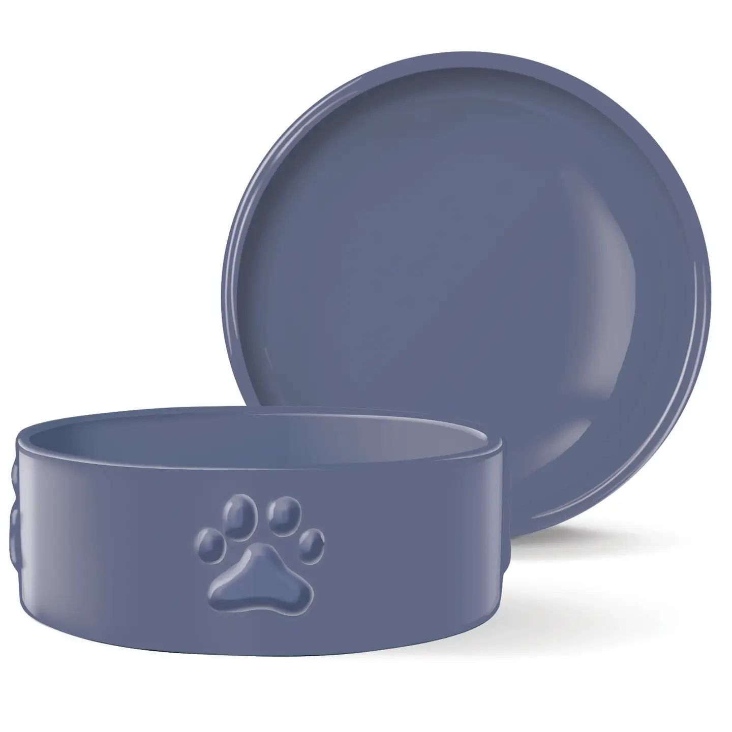Navy Paw - Sculpted Dog Bowl