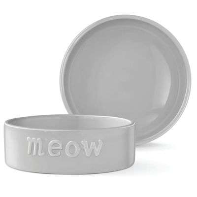 Gray Meow - Sculpted Pet Bowl