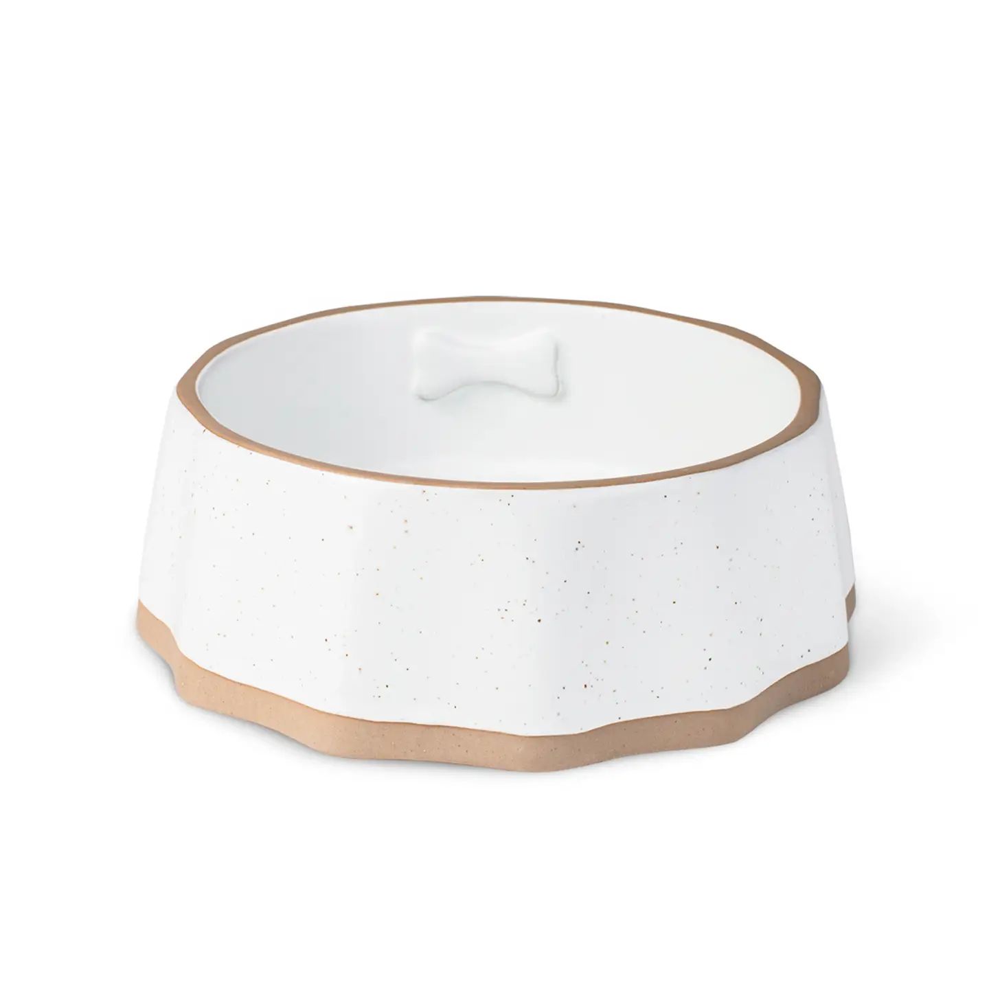 Medium Speckled Ivory Pet Bowl