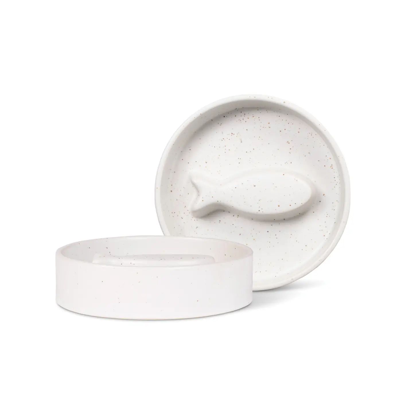 Small Speckled Fish Bone Slow Feeder Cat Bowl