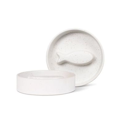 Small Speckled Fish Bone Slow Feeder Cat Bowl