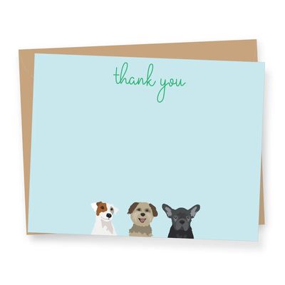 Dogs Thank You - 8 Cards &amp; Envelopes