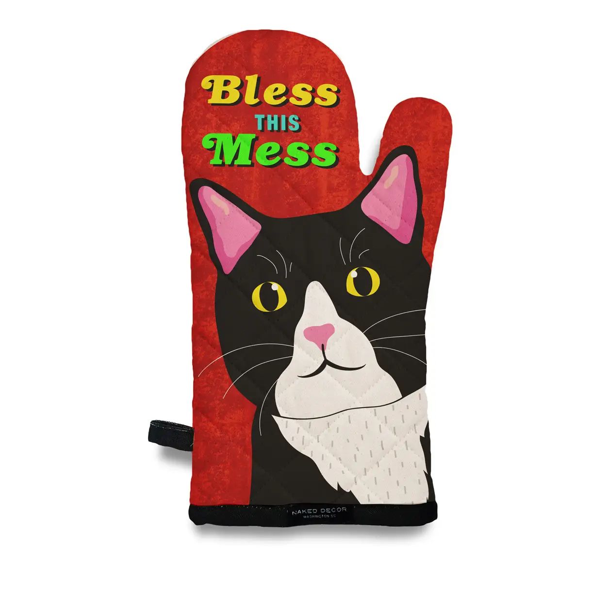 Tuxedo Cat Bless This Mess - Oven Mitt