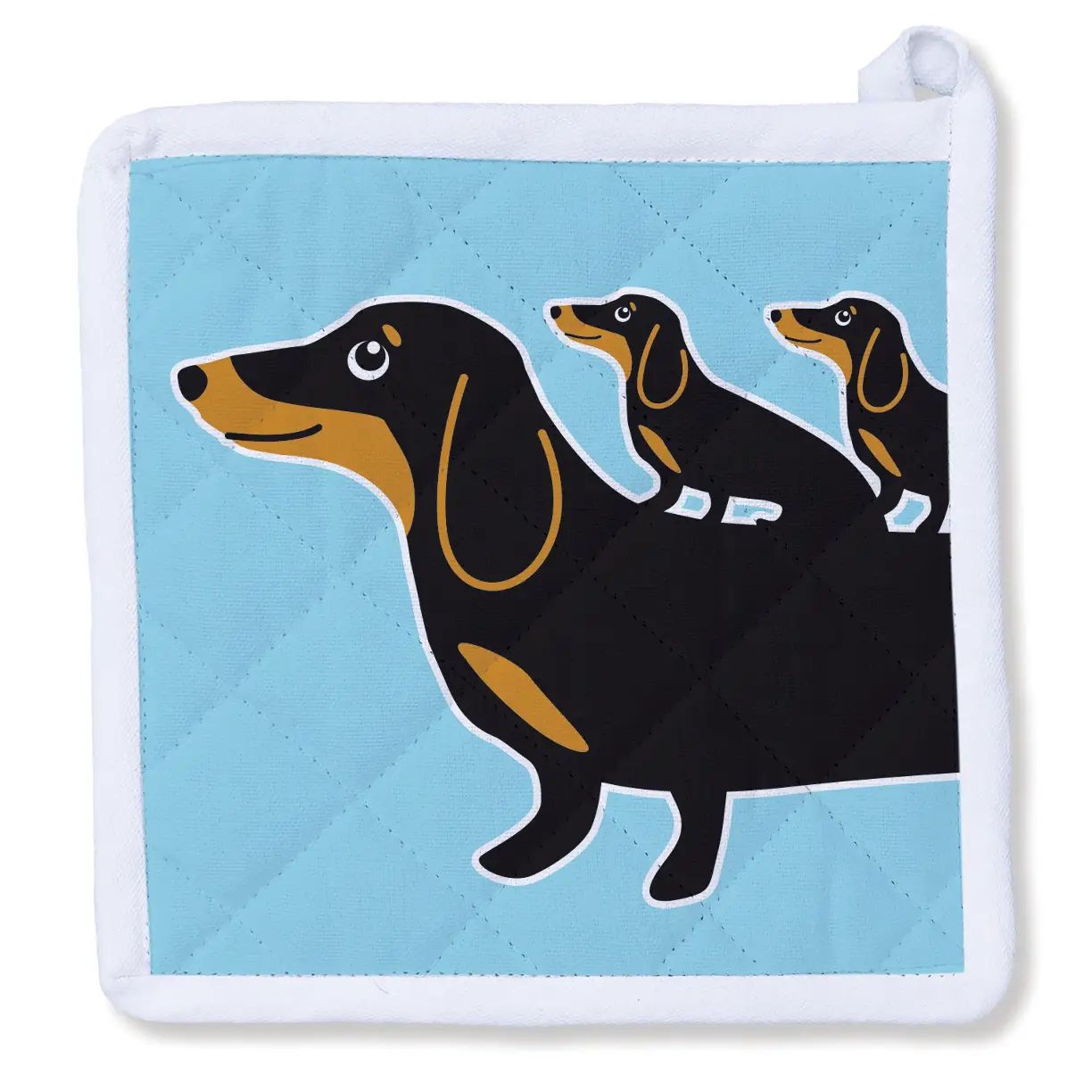 Dachshund and Puppies Potholder