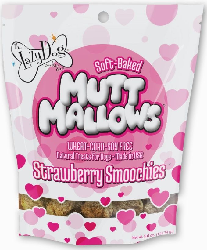 Lazy Dog Mutt Mallows Strawberry Smoochies Dog Treat 5oz