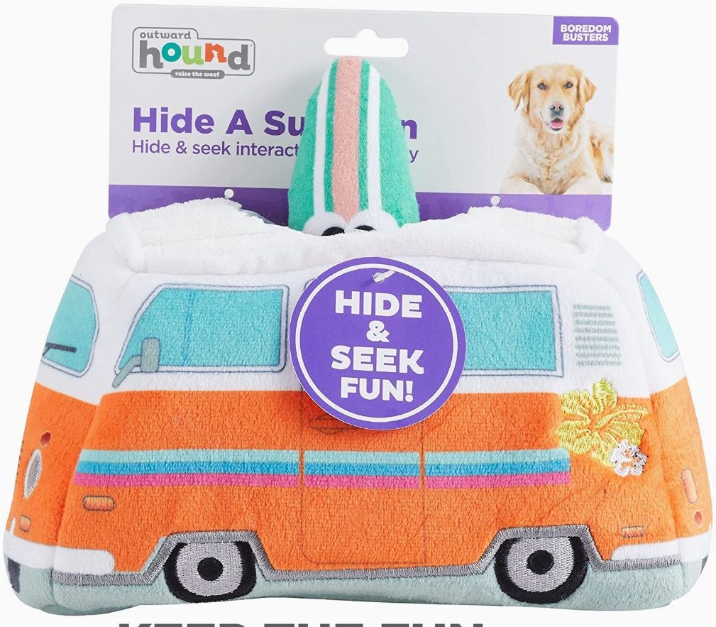 Hide A Surf Van Plush Dog Puzzle