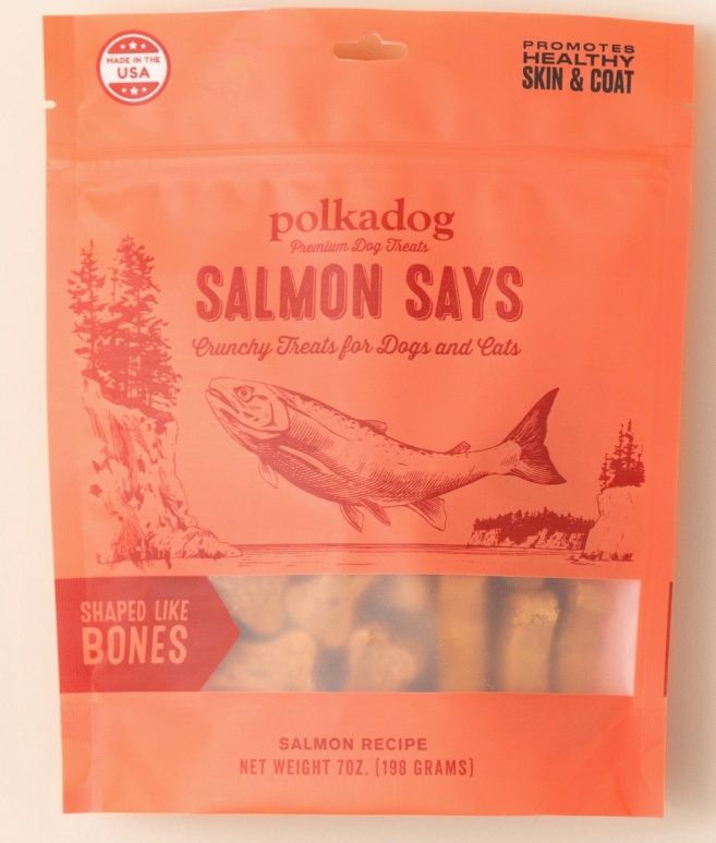 Polkadog Salmon Says Bone Shaped Crunchy Dog Treats