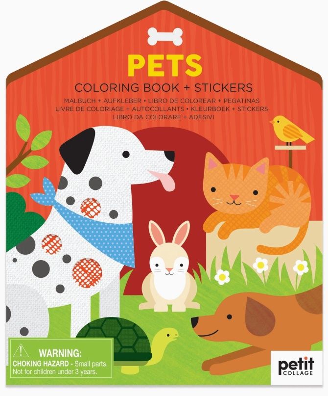 Coloring Book with Stickers: Pets