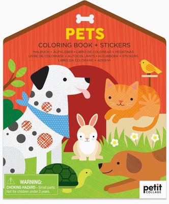 Coloring Book with Stickers: Pets