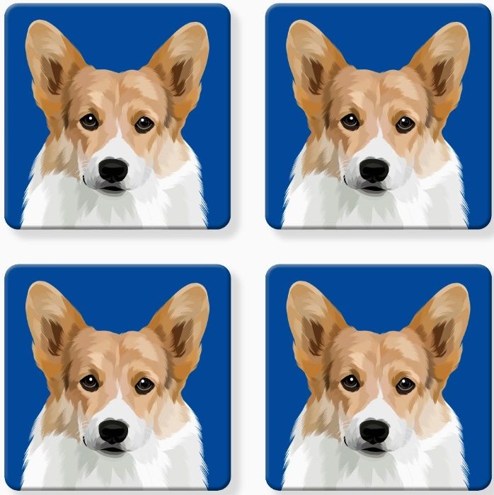 4 Mdf Coasters - the Welsh Corgi