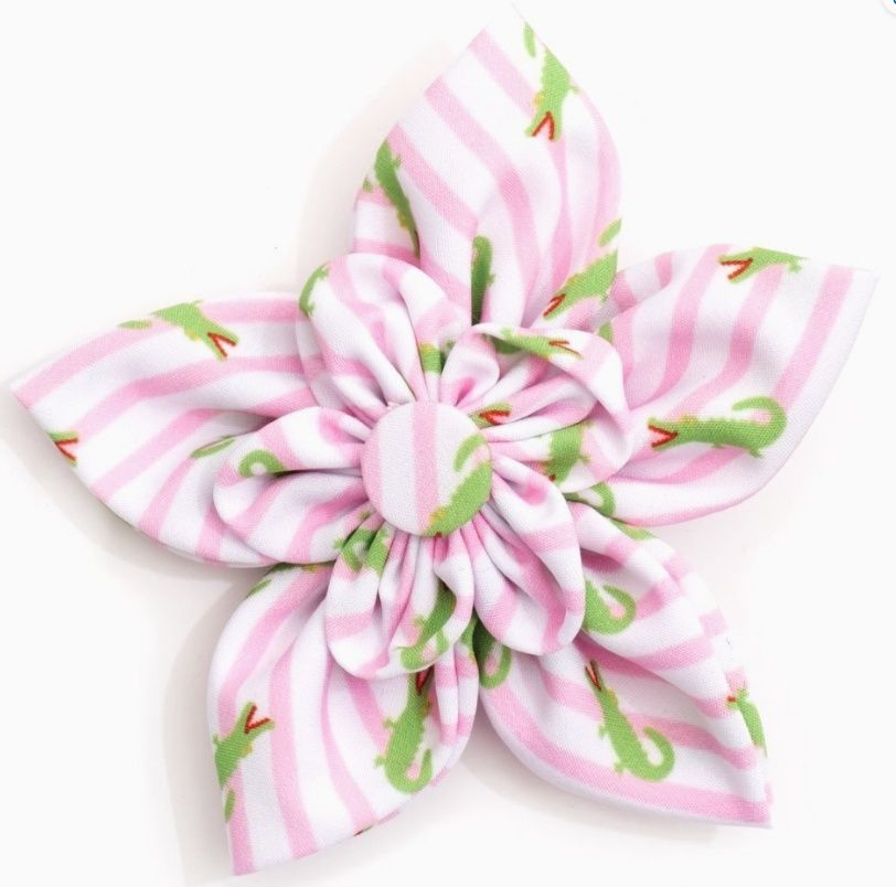 Stripe Alligators Flower - Pink