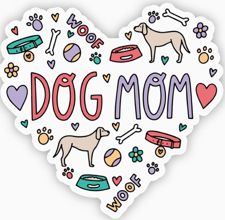 Dog Mom Heart Sticker