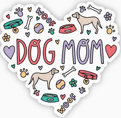 Dog Mom Heart Sticker
