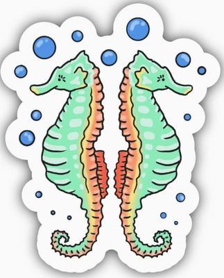 Sea Horses Summer Sticker