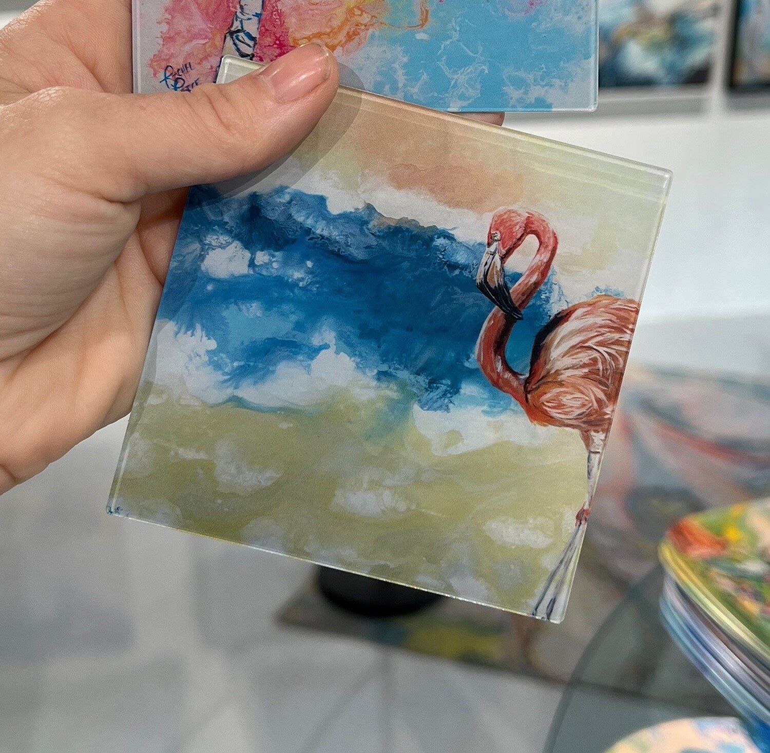 Rachel Pierce Magnet, Design: Strolling in Flamingo