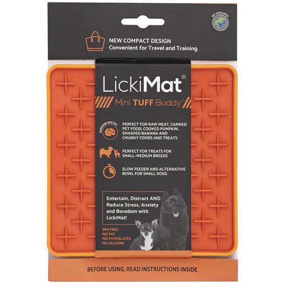LickiMat Mini Tuff Buddy, Colour: Orange