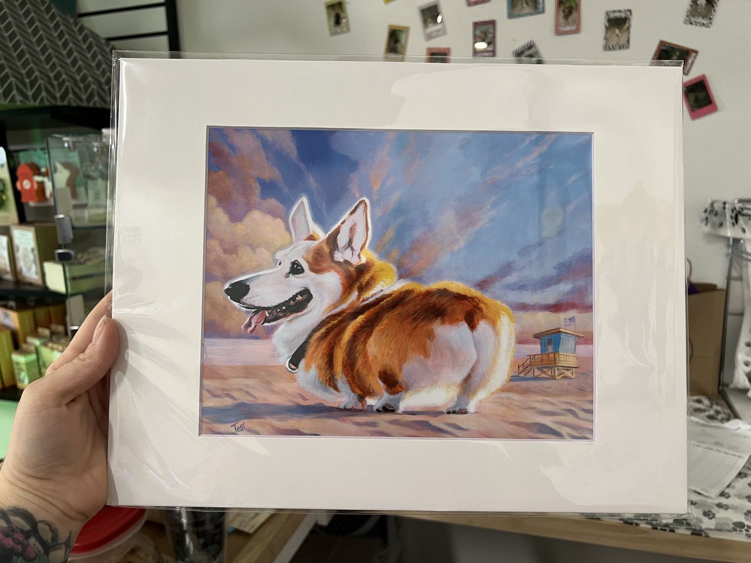 Adrian Teal 8x10 Print Matted to 11x14, Design: Beach Bum