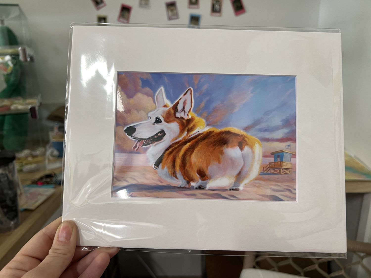 Adrian Teal 5x7 Print Matted to 8x10, Design: Beach Bum