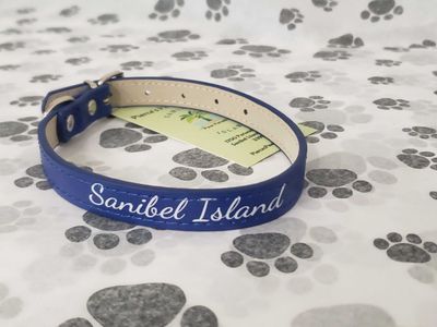 Sanibel Island Leather Dog Collar